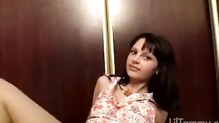 Lil Tammy is inside her closet undressing and showing off