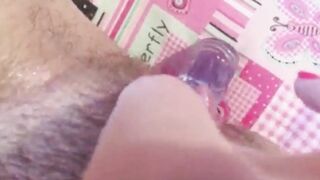 fucking her vagina with my little sex toy