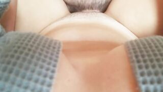 Little cock jizzes quickly on robed barely legal
