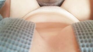 Little cock jizzes quickly on robed barely legal