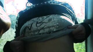 (Risky outdoors) Young College Girl Blows My Penis On The Bus!