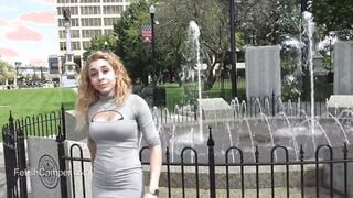 Bae white ass eighteen into gray dress walking