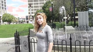 Bae white ass eighteen into gray dress walking