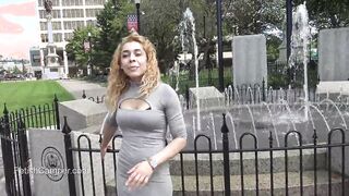 Bae white ass eighteen into gray dress walking