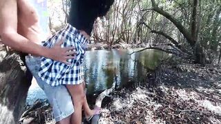 I took my brand new cousin to the trail and watch what she made me do!!!