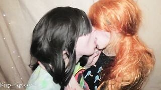 Cum inside mouth compilation, oral sex, two girls, cum making out