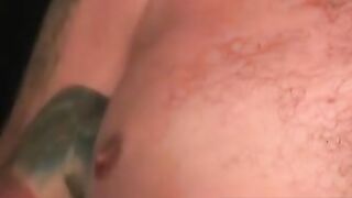 MenWorkinXXX.com - Tattooed dude tugs his cock until he splatters cum on his belly