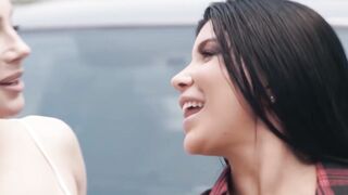 DIRTY LITTLE SECRET Romi Rain and Ariel Demure GET DIRTY in SIZZLING Carwash Climax!