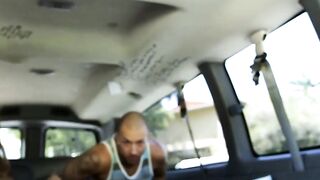 GreasedUp Straight Ace Gets Inked Hunk Together in Parked Ride
