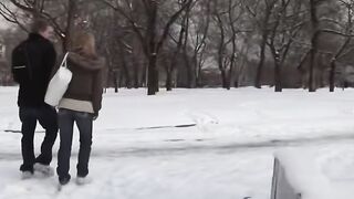 "Snow-kissed Passionate Encounter - A Winter's Blizzard of Love"