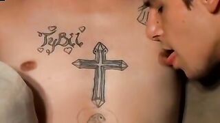 Marke smoking with Chain ends up sucking huge cock
