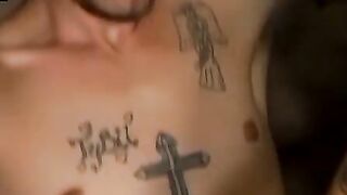 Marke smoking with Chain ends up sucking huge cock