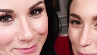 "Babes #1 &2 Get Facial Blast in Threesome Orgy"
