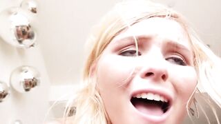 "Sexy Teen Babe Gets Sprayed By Stepbro's Huge Load On Kitchen Counter"