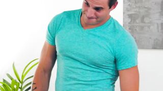 Trapped and Taking It Tiny teen Kenzie Reeves gets serviced by a beast