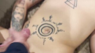 "Tattooed Teen's Slippery Wet Pussy Gets A Hot Load Of Oily Sperm"
