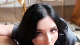 "Paris in Lingerie - Sexy Blonde Babe Devours A Freshly-Baked Pastry"
