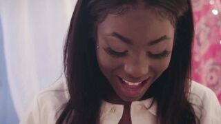 "Sexy Ebony Babe Gets A Deep Ride From Huge Black Dick"