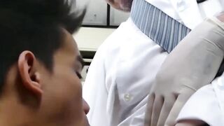 "MATURE DOCTOR FINGERS AND BAREBACKS ASIAN TEEN IN EXAM ROOM"