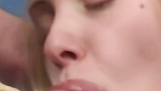 "Sexy blonde bombshell shares her tight thighs with you"