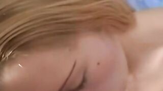 "Sexy blonde bombshell shares her tight thighs with you"
