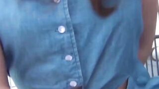 "Red-Haired Babe's Outdoor Pee Play in Public"