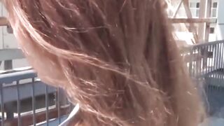 "Red-Haired Babe's Outdoor Pee Play in Public"