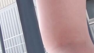 "Red-Haired Babe's Outdoor Pee Play in Public"