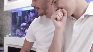 "Step-Daddy's Boy" or "Facial Frenzy": Stepfather fucks two of his sons in threesome action!