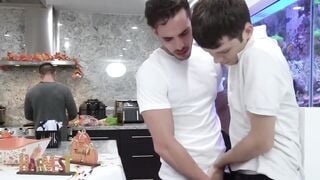 "Step-Daddy's Boy" or "Facial Frenzy": Stepfather fucks two of his sons in threesome action!
