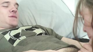Jamie Satin is so hard while Ethan Steele slobbers his cock