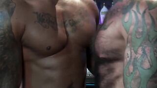 Triple Threat Tattooed Titans Take Tatted Temptress