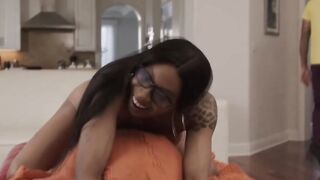 Game On Sexpert Brunette Busts Ebonys Block
