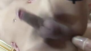 TranssexualNetwork.com  seductive tranny rides dildo with glamour