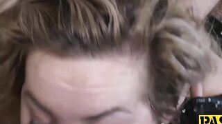 "Hannah Blake's Deep Throat Blowjob Adventure - Redhead Babe In Black Lingiery"