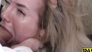 "Hannah Blake's Deep Throat Blowjob Adventure - Redhead Babe In Black Lingiery"