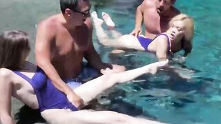 "Poolside Sex Adventures - Hot Blonde Bombshells Katzie & Zena Have Fun"
