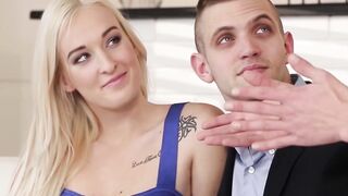 Blonde Bombshell Sirs Up a Sizzling Threesome