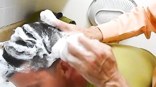 Sensual Hair Washing by Stepdad Richard Lennox for Son Jeff Drizzle.