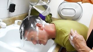Sensual Hair Washing by Stepdad Richard Lennox for Son Jeff Drizzle.