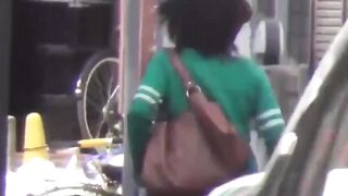 "Public Pee-Pantie Fetish - Bold School Girl Dares To Wear Soiled Uniform"