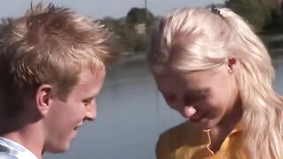 "Hot MILF Lures Young Hunk to Wild Outdoor Orgy"