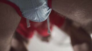 "Bondage Blonde Babe Sucks Her Friend's Boyfriend Dick While He Watches"