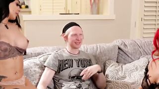 Three Way Pleasure Party with Hot Shemale Couple & Guy