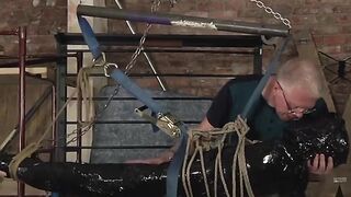 "KINKY DOMINATION - Knee High Socks & Plastic Wrap Bondage With Older Man"