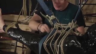 "KINKY DOMINATION - Knee High Socks & Plastic Wrap Bondage With Older Man"