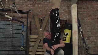 "KINKY DOMINATION - Knee High Socks & Plastic Wrap Bondage With Older Man"