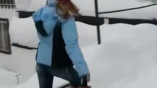 Sexy Ginger-Teen's Christmas Eve Naughtiness - Busty Blonde Rides Santa Claus Dildo & Vibrator (MILF)