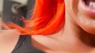 "Busty Red Head Transgender Hottie Stroking Her Thick Dick - POV View"