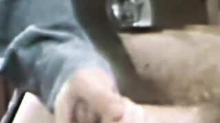 "Retro Dude's Office Desk Bareback Fucking Action"